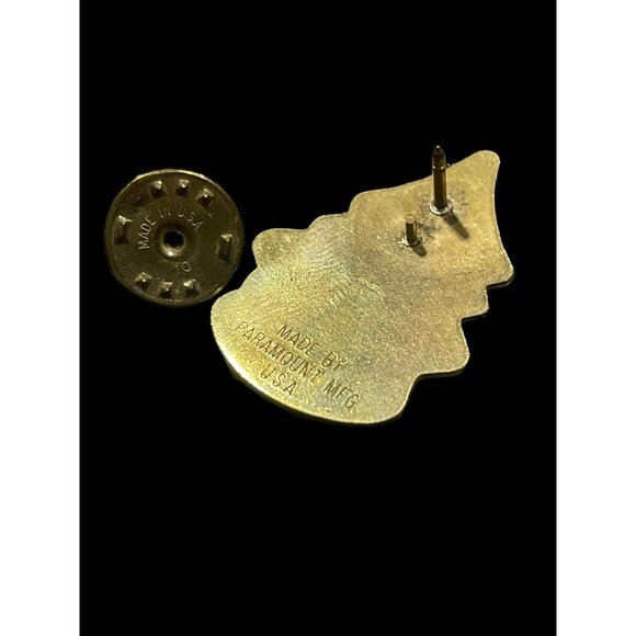 Vintage Christmas Spruce Tree Enamel Brooch Pin - Picture 4 of 5